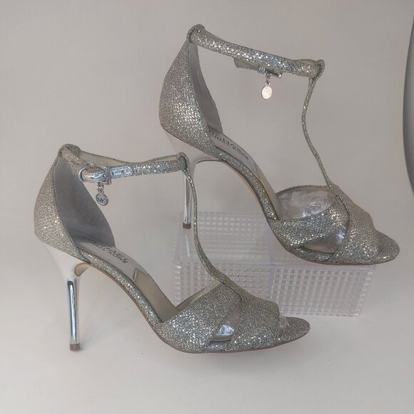 MICHAEL Michael Kors Strappy Silver Heels Size US 5.5 - Picture 2 of 14